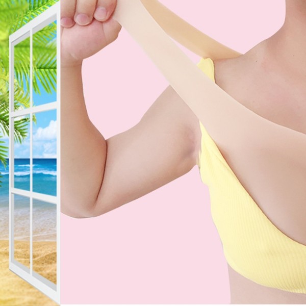 Buste faux seins silicone, encolure ronde, Bonnet B