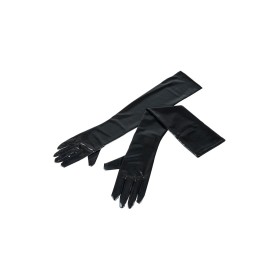 Gants noirs extra-longs en wetlook brillant Cotelli lingerie