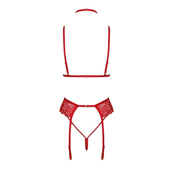 Ensemble 5 pièces Bondage Red Lace Kiss 243 - Kissable