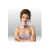 Collier ras du cou dentelle et perles, avec une rose