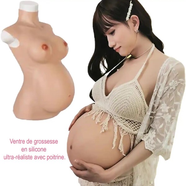 Buste long avec un faux ventre de grossesse