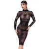 Robe midi corset en dentelle noire Noirelle-F375