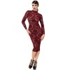 Robe midi Kink Royal en tulle bordeaux F384
