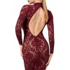 Robe midi Kink Royal en tulle bordeaux F384