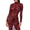 Robe longue Kink Royal en tulle bordeaux F383