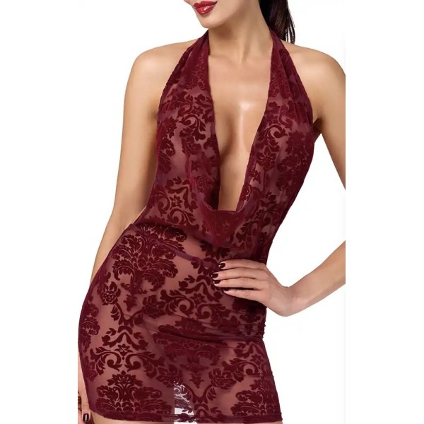 Mini-robe Kink Royal cascade en tulle bordeaux F385