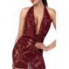 Mini-robe Kink Royal cascade en tulle bordeaux F385