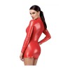 Mini-robe Bombshell Bodycon rouge en wetlook F367
