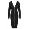 Robe noire midi à manches longues -  Cotelly Party