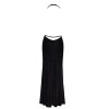 Robe longue fendue Onyx F373 - Noir Handmade