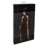 Robe longue en maille pailletée Onyx F372 - Noir Handmade