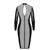 Robe fuseau Crystal F371 - Noir Handmade