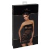 Mini robe floquée à épaules nues Bondesque F359 - Noir Handmade