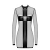 Mini robe tulle et wetlook Crossfire F369 - Noir Handmade