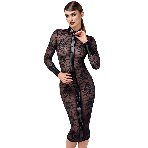Robe fourreau Noirelle F376 - Noir Handmade