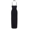 Robe longue à décolleté plongeant noire argentée - Cottelli PARTY