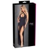 Robe longue à décolleté plongeant noire argentée - Cottelli PARTY