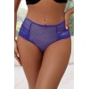 Tanga lacé dentelle taille haute Bleu - Litolu Lingerie