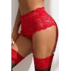 Porte-jarretelles dentelle large Rouge - Litolu Lingerie
