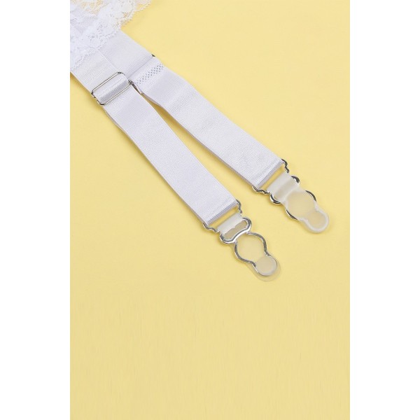 Porte-jarretelles et string Blanc - Litolu Lingerie