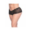 Shorty grande taille noire en dentelle 