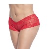 Shorty en dentelle rouge grande taille 