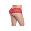 Shorty en dentelle rouge grande taille 