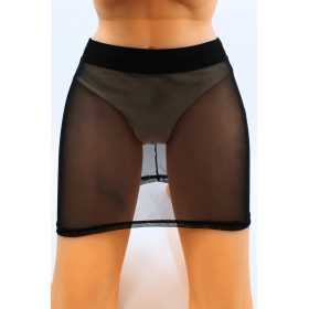 Jupe noire en résille transparente Maya 