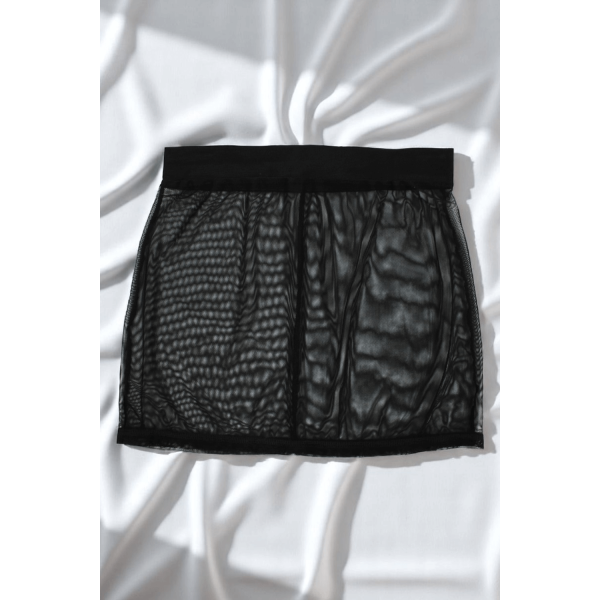 Jupe noire en résille transparente Maya 