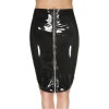 Jupe en vinyl noir avec zip 