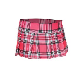 Mini-jupe plissée rose vif style ecossais 
