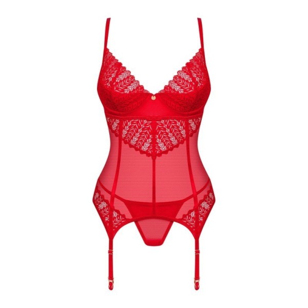 Ingridia corset et string - Rouge