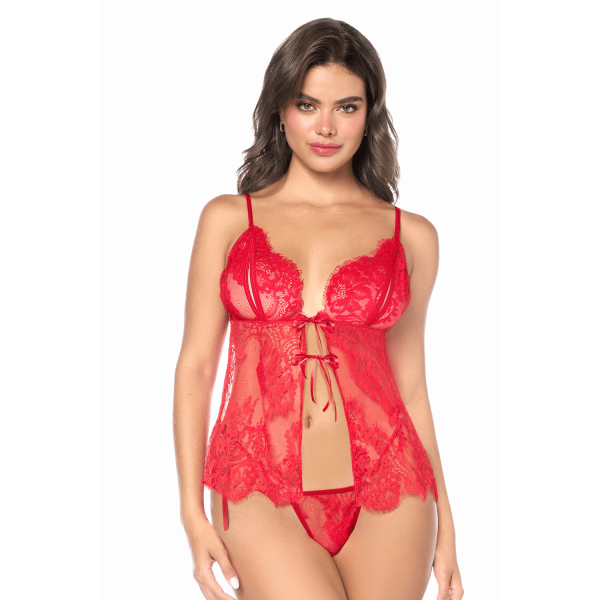 Babydoll Mapalé espiègle avec string à nouer 