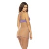 Babydoll couleur lavande et chair Verona, en dentelle et résille transparente 