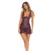 Nuisette violette et string assorti 