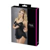 Nuisette en résille et dentelle noire avec string 