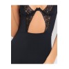 Nuisette noire jarretelles et armatures opaque 
