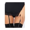 Nuisette noire jarretelles et armatures opaque 