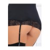 Nuisette noire jarretelles et armatures opaque 