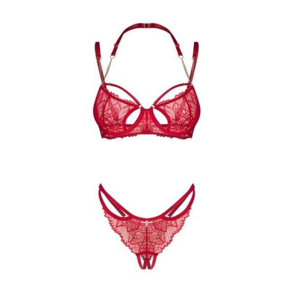Matildea ensemble lingerie ouvert rouge