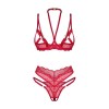 Cupide desir ensemble 2 pièces ouvert - Rouge