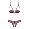 Tulia Ensemble ouvert 2 pcs - Noir et Fuchsia