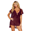 Nuisette et peignoir couleur aubergine 
