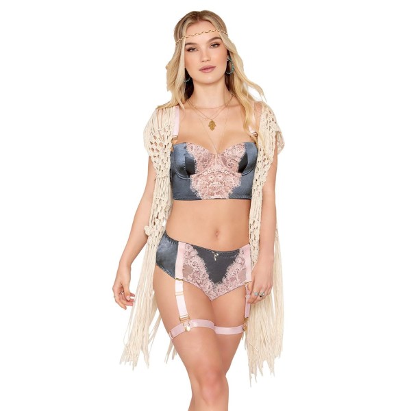 Ensemble soutien-gorge et culotte porte-jarretelles vintage 