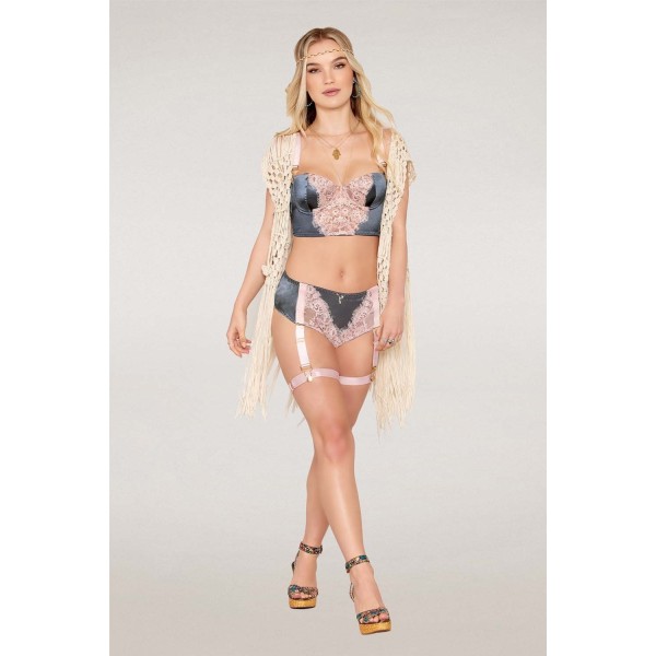 Ensemble soutien-gorge et culotte porte-jarretelles vintage 
