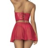 Ensemble lingerie Deux Pièces Wet Look Rouge 