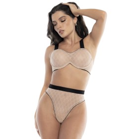 Ensemble 2 pièces soutien-gorge et culotte Chair / Noir 