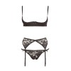 Ensemble sexy trois pièces en dentelle noire 