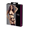 Ensemble sexy trois pièces en dentelle noire 