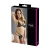 Soutien-gorge en dentelle noire avec bonnets détachables et string 